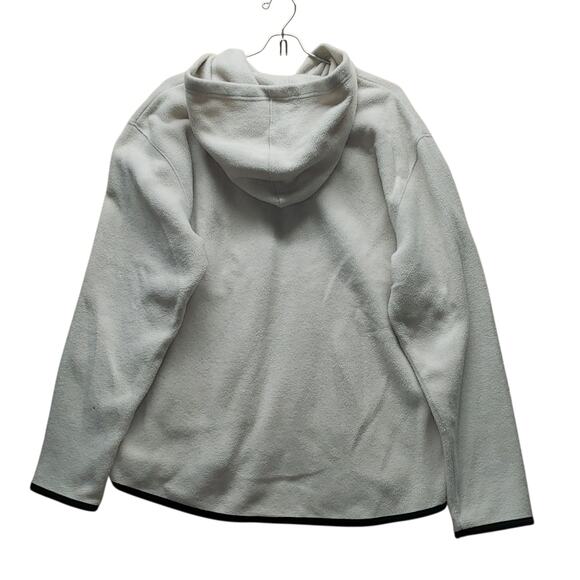 Perry Ellis Beige Fleece Hoodie Jacket L/G – Zip Up, Kangaroo Pocket, Logo - Picture 7 of 10